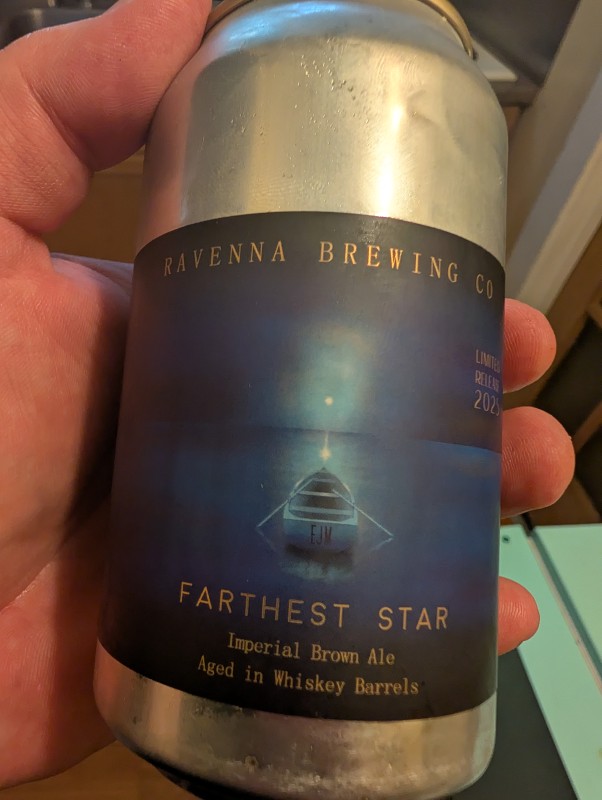 Ravenna brewing Co. Farthest star imperial brown ale age and whiskey barrels review photo