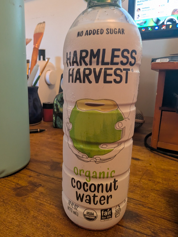 Harmless harvest. Organic coconut water review photo