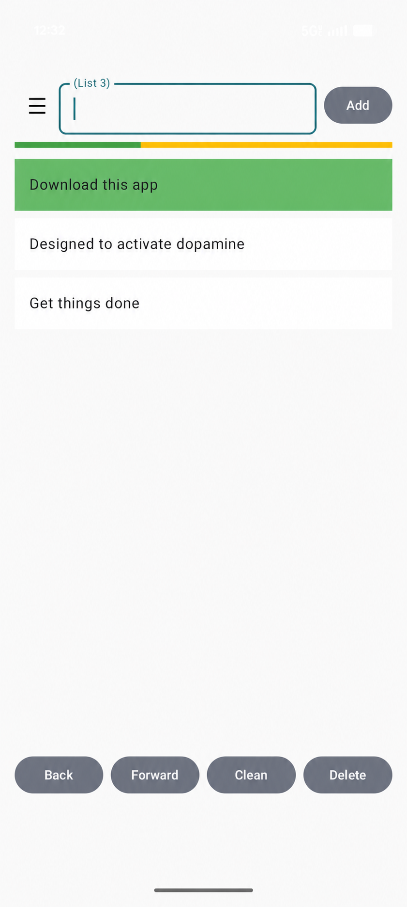 Daily List Planner showing a daily checklist with task controls and list options on iPhone.